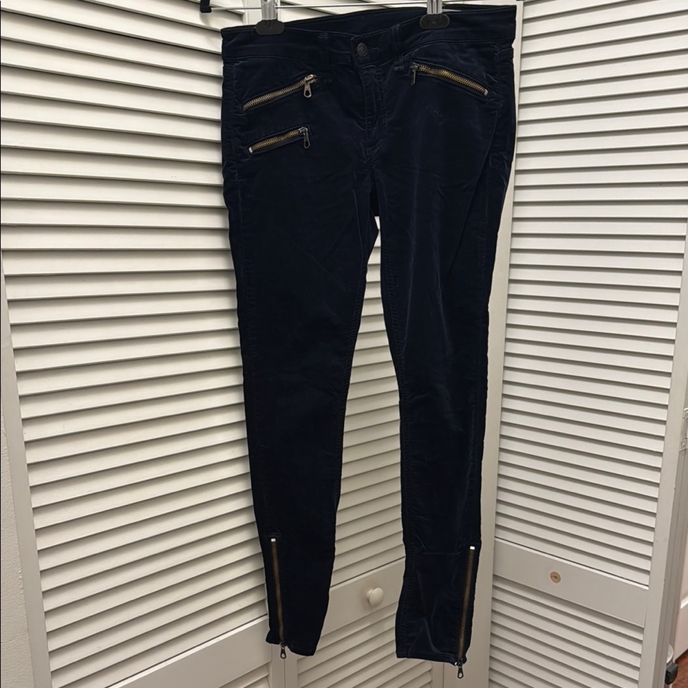 rag & bone Blue Skinny Jeans with Zipper Accents